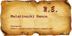 Malatinszki Bence névjegykártya